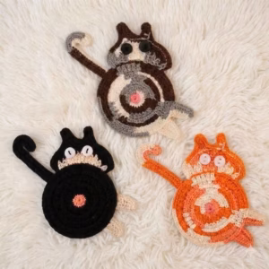 Cat Design Coasters (Woven)