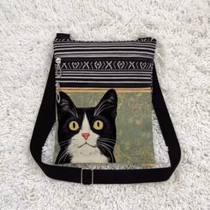 Cat Print Crossbody Bag