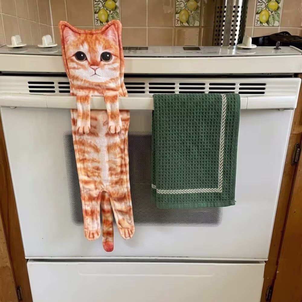 Funny Cat Hand Towel