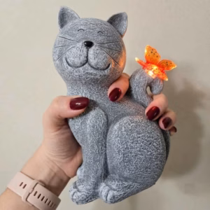 Solar Cat Outdoor Statue