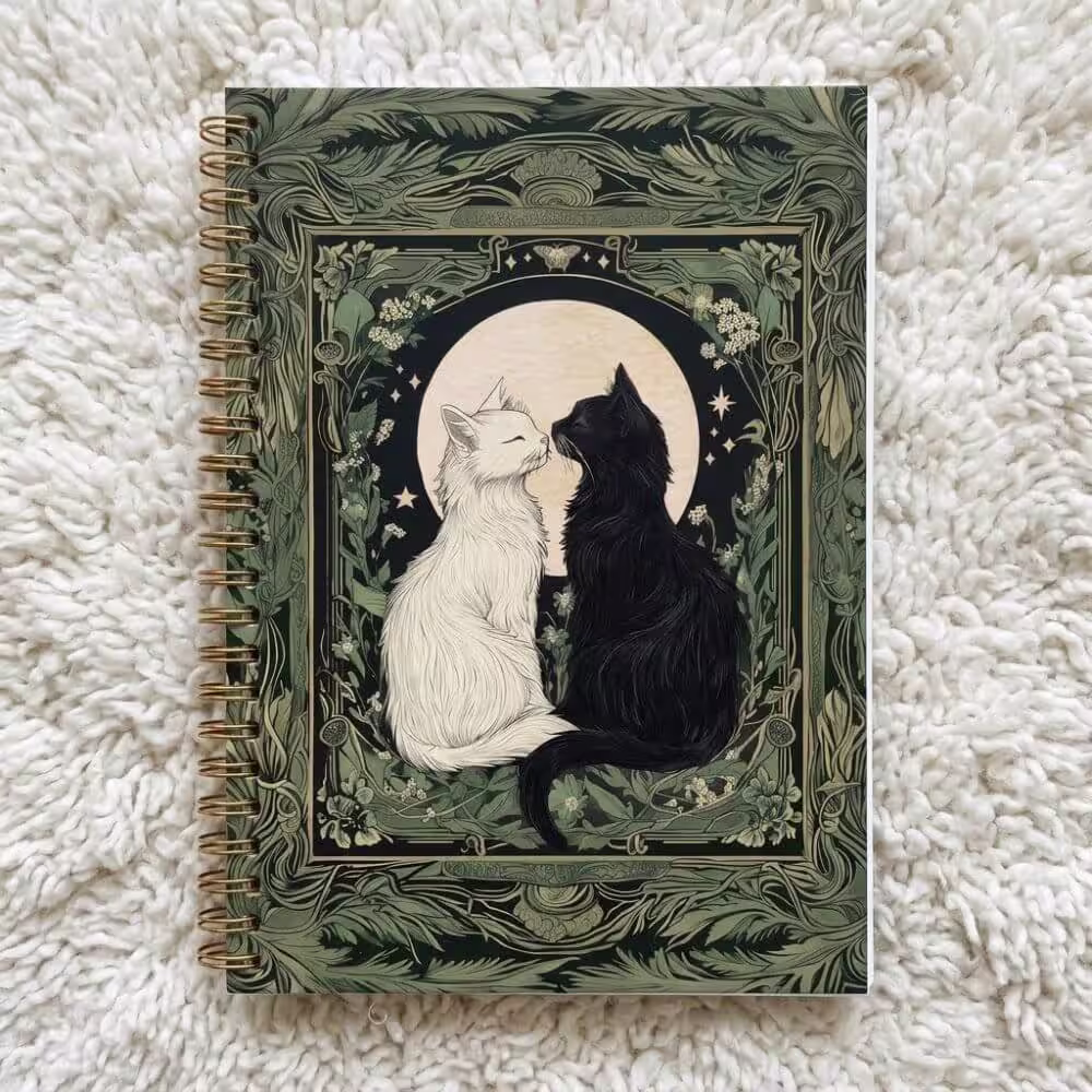 Vintage Cat Spiral Notebook Journal
